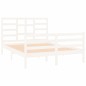vidaXL Estructura de cama matrimonial madera maciza blanca 135x190 cm vidaXL Estructura de cama matrimonial madera maciza blanca 135x190 cm