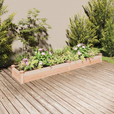 vidaXL Jardinera arriate con forro madera maciza abeto 240x45x25 cm