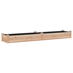 vidaXL Jardinera arriate con forro madera maciza abeto 240x45x25 cm