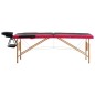 vidaXL Camilla de masaje plegable 2 zonas madera negro y rosa vidaXL Camilla de masaje plegable 2 zonas madera negro y rosa