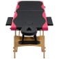 vidaXL Camilla de masaje plegable 2 zonas madera negro y rosa vidaXL Camilla de masaje plegable 2 zonas madera negro y rosa