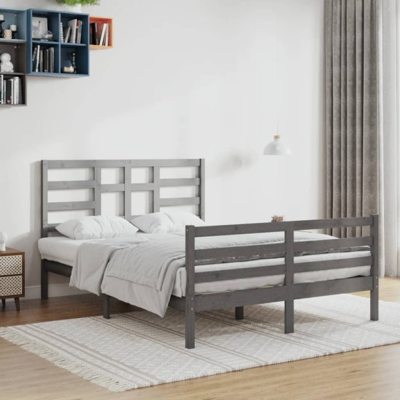 vidaXL Estructura de cama de madera maciza blanca 140x200 cm vidaXL Estructura de cama de madera maciza blanca 140x200 cm