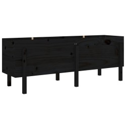 vidaXL Arriate elevado de jardín madera maciza pino negro 160x50x57 cm