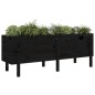 vidaXL Arriate elevado de jardín madera maciza pino negro 160x50x57 cm vidaXL Arriate elevado de jardín madera maciza pino negro 160x50x57 cm