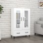 vidaXL Aparador de madera contrachapada blanco brillante 70x31x115cm vidaXL Aparador de madera contrachapada blanco brillante 70x31x115cm