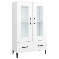 vidaXL Aparador de madera contrachapada blanco brillante 70x31x115cm