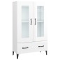 vidaXL Aparador de madera contrachapada blanco brillante 70x31x115cm vidaXL Aparador de madera contrachapada blanco brillante 70x31x115cm