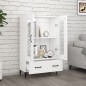vidaXL Aparador de madera contrachapada blanco brillante 70x31x115cm vidaXL Aparador de madera contrachapada blanco brillante 70x31x115cm