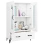 vidaXL Aparador de madera contrachapada blanco brillante 70x31x115cm vidaXL Aparador de madera contrachapada blanco brillante 70x31x115cm