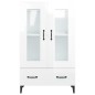 vidaXL Aparador de madera contrachapada blanco brillante 70x31x115cm vidaXL Aparador de madera contrachapada blanco brillante 70x31x115cm