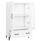 vidaXL Aparador de madera contrachapada blanco brillante 70x31x115cm vidaXL Aparador de madera contrachapada blanco brillante 70x31x115cm