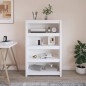 vidaXL Estantería madera maciza de pino blanca 80x35x126 cm vidaXL Estantería madera maciza de pino blanca 80x35x126 cm