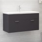 vidaXL Armario para lavabo madera contrachapada gris 90x38,5x46 cm vidaXL Armario para lavabo madera contrachapada gris 90x38,5x46 cm