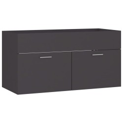 vidaXL Armario para lavabo madera contrachapada gris 90x38,5x46 cm