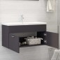 vidaXL Armario para lavabo madera contrachapada gris 90x38,5x46 cm vidaXL Armario para lavabo madera contrachapada gris 90x38,5x46 cm