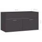 vidaXL Armario para lavabo madera contrachapada gris 90x38,5x46 cm vidaXL Armario para lavabo madera contrachapada gris 90x38,5x46 cm
