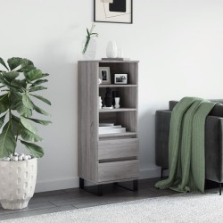 vidaXL Aparador alto madera contrachapada gris Sonoma 40x36x110 cm