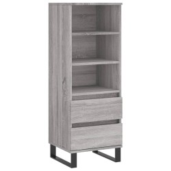vidaXL Aparador alto madera contrachapada gris Sonoma 40x36x110 cm