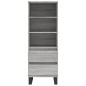 vidaXL Aparador alto madera contrachapada gris Sonoma 40x36x110 cm vidaXL Aparador alto madera contrachapada gris Sonoma 40x36x110 cm