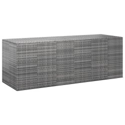 vidaXL Baúl para cojines de jardín ratán PE gris 291x100,5x104 cm