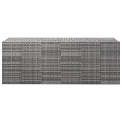 vidaXL Baúl para cojines de jardín ratán PE gris 291x100,5x104 cm