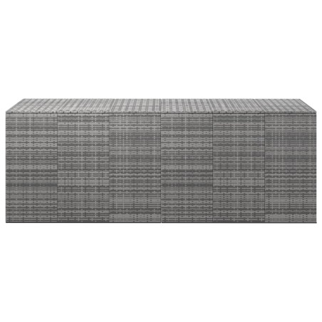 vidaXL Baúl para cojines de jardín ratán PE gris 291x100,5x104 cm
