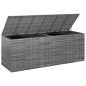 vidaXL Baúl para cojines de jardín ratán PE gris 291x100,5x104 cm vidaXL Baúl para cojines de jardín ratán PE gris 291x100,5x104 cm