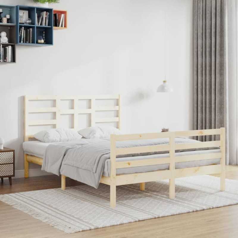 vidaXL Estructura de cama madera maciza 140x200 cm