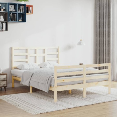 vidaXL Estructura de cama madera maciza 140x200 cm