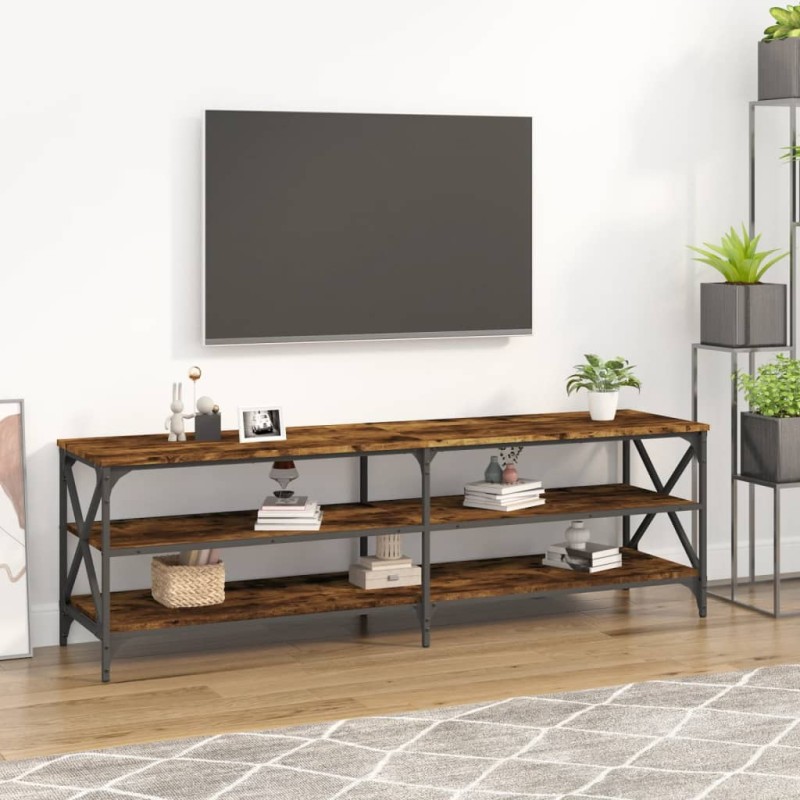 vidaXL Mueble de TV madera contrachapada roble ahumado 160x40x50 cm