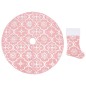 vidaXL Falda del árbol de Navidad de lujo con calcetín tela rosa 90 cm vidaXL Falda del árbol de Navidad de lujo con calcetín tela rosa 90 cm