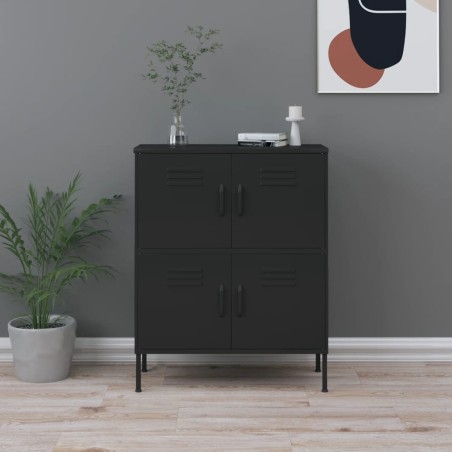 vidaXL Armario de almacenamiento acero negro 80x35x101,5 cm