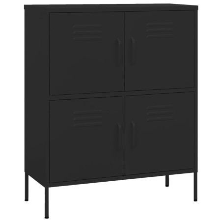 vidaXL Armario de almacenamiento acero negro 80x35x101,5 cm