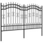 vidaXL Valla de jardín con punta de lanza acero recubierto negro 165cm vidaXL Valla de jardín con punta de lanza acero recubierto negro 165cm
