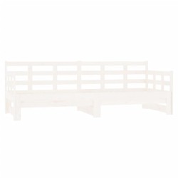 vidaXL Sofá cama extraíble madera maciza de pino blanco 2x(90x200) cm