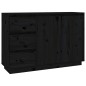 vidaXL Aparador de madera maciza de pino negro 111x34x75 cm