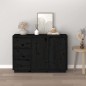 vidaXL Aparador de madera maciza de pino negro 111x34x75 cm