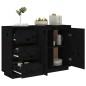 vidaXL Aparador de madera maciza de pino negro 111x34x75 cm