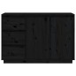 vidaXL Aparador de madera maciza de pino negro 111x34x75 cm