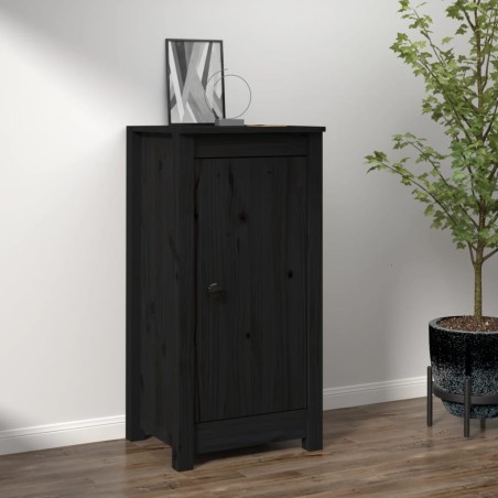 vidaXL Aparador de madera maciza de pino negro 40x35x80 cm