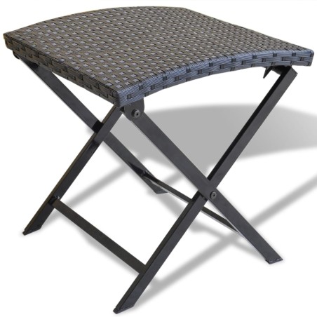 vidaXL Taburete plegable de ratán sintético negro 