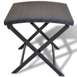 vidaXL Taburete plegable de ratán sintético negro 