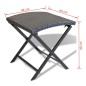 vidaXL Taburete plegable de ratán sintético negro vidaXL Taburete plegable de ratán sintético negro
