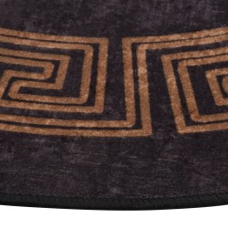vidaXL Alfombra lavable antideslizante negro y dorado φ120 cm