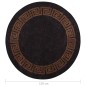 vidaXL Alfombra lavable antideslizante negro y dorado φ120 cm