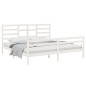 vidaXL Estructura de cama madera maciza blanco 200x200 cm vidaXL Estructura de cama madera maciza blanco 200x200 cm