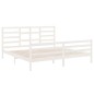 vidaXL Estructura de cama madera maciza blanco 200x200 cm vidaXL Estructura de cama madera maciza blanco 200x200 cm