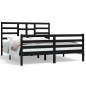 vidaXL Estructura de cama de madera maciza negra 160x200 cm