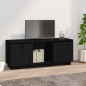 vidaXL Mueble para TV de madera maciza de pino negro 110,5x35x44 cm vidaXL Mueble para TV de madera maciza de pino negro 110,5x35x44 cm