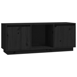 vidaXL Mueble para TV de madera maciza de pino negro 110,5x35x44 cm